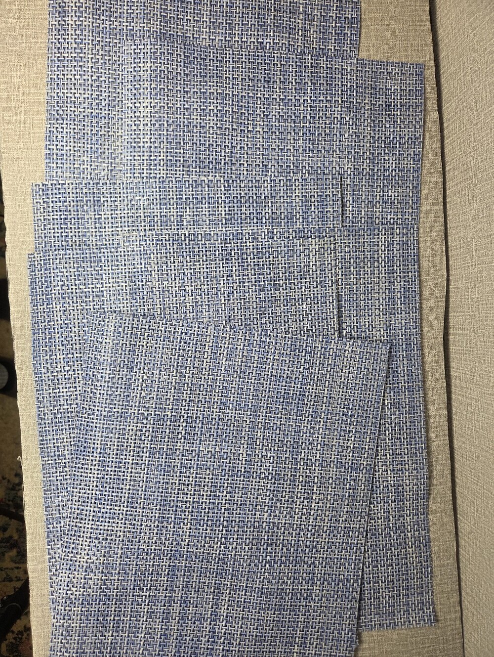 Chilewich Set of 6 Basketweave Placemats Blue White  18" x 13"  $120